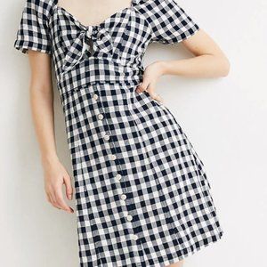 BRAND NEW Madewell Gingham Tie-Front Swing Dress